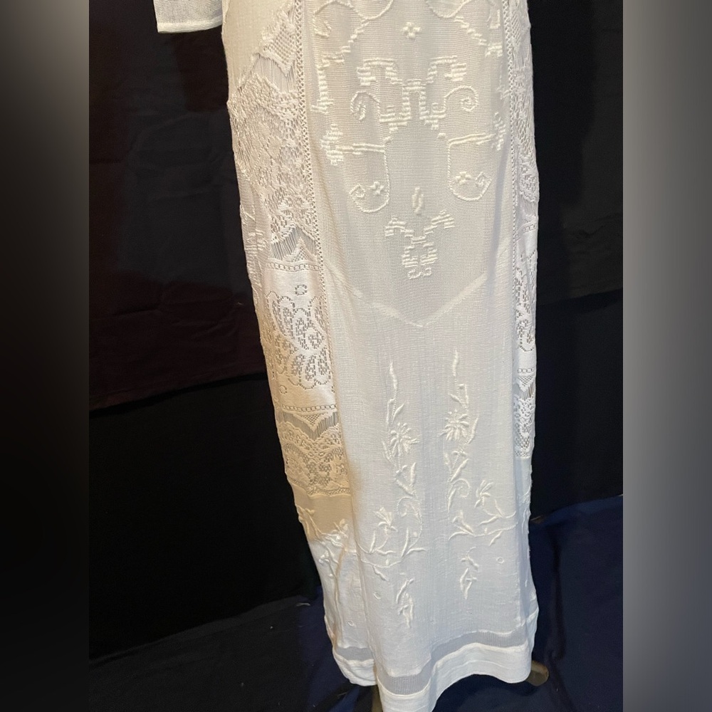 Free People 0 Ivory Cotton Maxi Dress Long Sleeves NWT - Picture 4 of 8